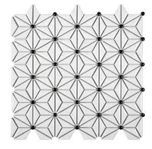 Mozaïek tegels Tokio Wit 29x30 - Driehoek Wand en vloer Geglazuurde porseleinen steengoed
