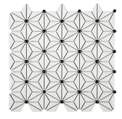 Mozaïek tegels Tokio Wit 29x30 - Driehoek Wand en vloer Geglazuurde porseleinen steengoed