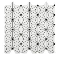 Mozaïek tegels Tokio Wit 29x30 - Driehoek Wand en vloer Geglazuurde porseleinen steengoed