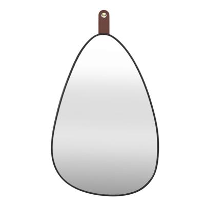 Home Deco Factory Spiegel - zwart - 60 x 40 cm - kunststof - ovaal vorm - met haakje Home Deco Factory Spiegel - zwart - 60 x 40 cm - kunststof - ovaal vorm - met haakje