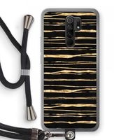 Gouden strepen: Xiaomi Redmi 9 Transparant Hoesje met koord