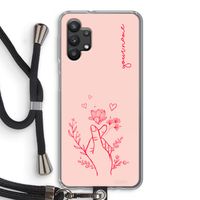 Giving Flowers: Samsung Galaxy A32 5G Transparant Hoesje met koord Giving Flowers: Samsung Galaxy A32 5G Transparant Hoesje met koord