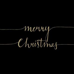 Ambiente Kerstservetten - 20x - Merry Christmas - zwart - 33 x 33 cm - 3 laags