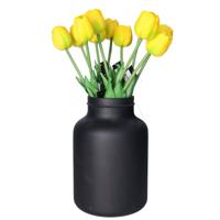 Kunstbloemen boeket Tulp Tulipa - 10x - 44 cm - geel - Real Touch - kunst zijdebloemen