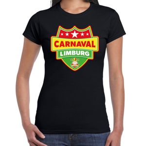 Carnaval verkleed t-shirt Limburg zwart voor dames