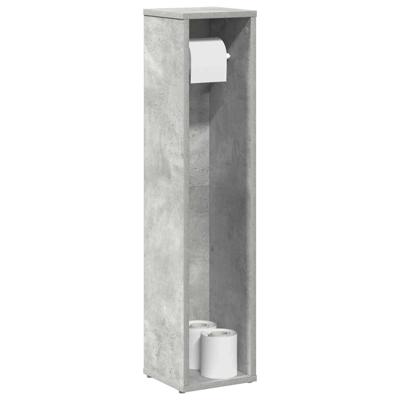 Badkamerkast met rolhouder betongrijs 20,5x20x90 cm