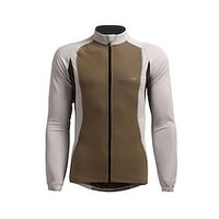 Voor heren Lange mouw Wielrenshirt Wielrenjack Kleurenblok Fietsen Kleding Bovenlichaam Bergracen Wegwielrennen Bruin Sneldrogend Vochtregelerend Sport Kleding / Sportkleding Lightinthebox - thumbnail