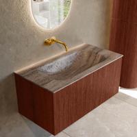 Badmeubel Mondiaz Kurve-Dlux | 90 cm | Meubelkleur Ruby | Wastafelkleur Oza | Solid surface | Wasbak midden spoelbak | Zonder kraangat(en) Badmeubel Mondiaz Kurve-Dlux | 90 cm | Meubelkleur Ruby | Wastafelkleur Oza | Solid surface | Wasbak midden spoelbak | Zonder kraangat(en)