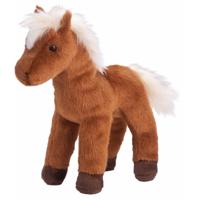 Pluche knuffel paardje - bruin met witte manen - 20 cm - paarden knuffels