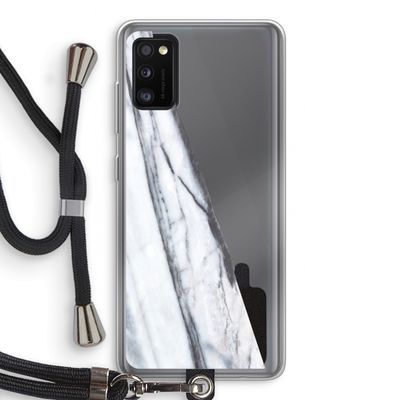 Gestreepte marmer: Samsung Galaxy A41 Transparant Hoesje met koord