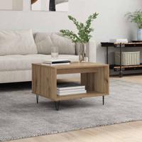 Salontafel artisanaal eikenkleurig 60 x 50 x 40 cm Bewerkt hout