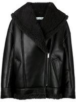 Acne Studios veste de moto en cuir à col châle - Noir