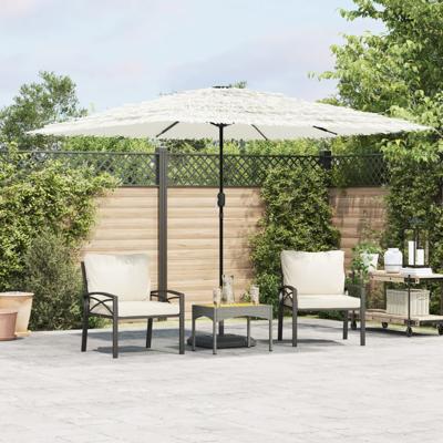 Parasol met stalen paal 290x290x238 cm wit Parasol met stalen paal 290x290x238 cm wit