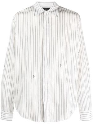 AMIRI chemise rayée en coton à manches longues - Blanc