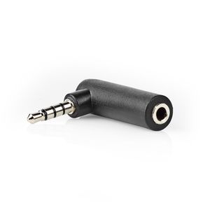 Stereo-Audioadapter | 3,5 mm Male - 3,5 mm Female | 90° Gehoekt | 4-Polig | 10 St | Zwart
