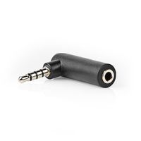 Stereo-Audioadapter | 3,5 mm Male - 3,5 mm Female | 90° Gehoekt | 4-Polig | 10 St | Zwart - thumbnail