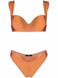 Noire Swimwear bikini à effet verni - Orange