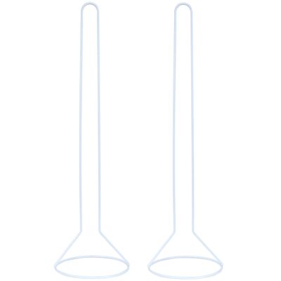 Wc/toiletrolhouder reservoir - 2x - metaal - wit - 50 cm - Voor 5 rollen