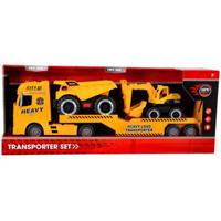 Rapid Wheels autotransporter bouwvoertuigen met licht en geluid en frictie Rapid Wheels autotransporter bouwvoertuigen met licht en geluid en frictie