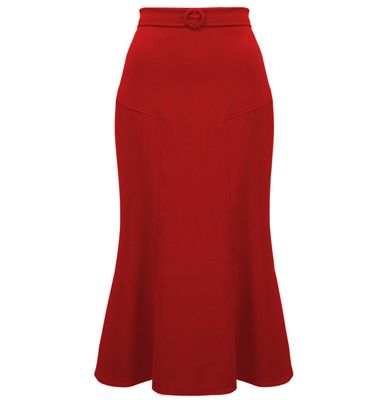 House Of Foxy 1930s Deco Panel Rok Rood
