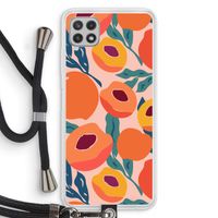 Perzik: Samsung Galaxy A22 4G Transparant Hoesje met koord