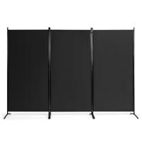 3-Paneel Houten Kamerverdeler 260 x 183cm Inklapbaar Privéscherm voor Thuis Kantoor Badkamer Slaapkamer Zwart/Grijs/Gebroken Wit/Bruin