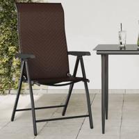 Tuinstoelen 8 st inklapbaar poly rattan bruin