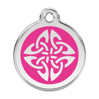 Tribal Arrows Hot Pink roestvrijstalen hondenpenning large/groot dia. 3,8 cm - Reddingo