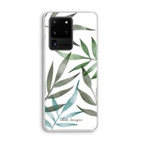 Tropical watercolor leaves: Samsung Galaxy S20 Ultra Transparant Hoesje