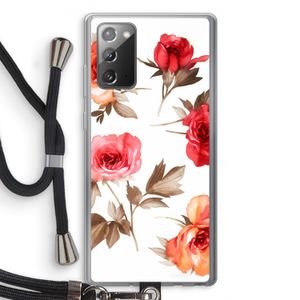Roosjes: Samsung Galaxy Note 20 / Note 20 5G Transparant Hoesje met koord