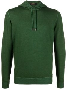 Moorer hoodie en laine à lien de resserrage - Vert