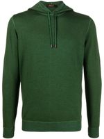 Moorer hoodie en laine à lien de resserrage - Vert - thumbnail