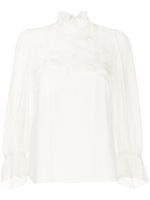 SHIATZY CHEN blouse à fleurs appliquées - Blanc - thumbnail