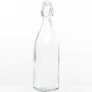 Decoratie fles - 1000ml/1ltr - beugeldop - 8 x 32 cm - glas - cadeau fles - decoratieflessen