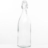 Decoratie fles - 1000ml/1ltr - beugeldop - 8 x 32 cm - glas - cadeau fles - decoratieflessen