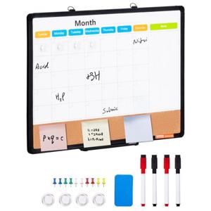 VEVOR 60x45cm wandbord whiteboard kurkbord prikbord memobord aluminium frame