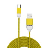 Celly - USB-Kabel Type-C, 1,5 meter, Geel - Rubber - Celly Pantone - thumbnail