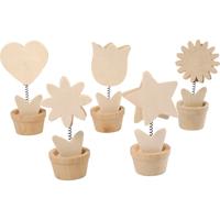 Creativ Company Versier je houten memoclip bloem, 10st.