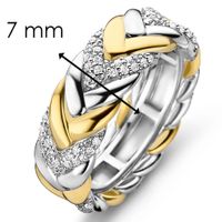 TI SENTO-Milano 12264ZY Ring zilver-zirconia goud-en zilverkleurig-wit 7 mm