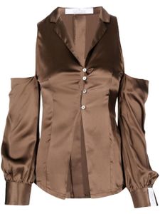 Rokh blouse à découpes sur les épaules - Marron