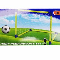 2x Voetbalgoals/voetbaldoelen 80 x 60 x 40 cm buitenspeelgoed - thumbnail