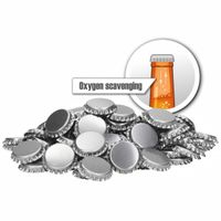 Kroonkurken 26 mm - O2 absorberend - zilver - 100 st. Kroonkurken 26 mm - O2 absorberend - zilver - 100 st.