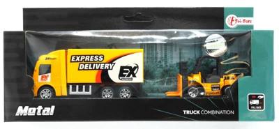 Toi-Toys Metal frictie sleepwagen met auto