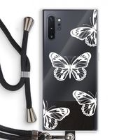 White butterfly: Samsung Galaxy Note 10 Plus Transparant Hoesje met koord