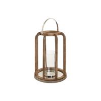 Kaarshouder Home ESPRIT Bruin Zilverkleurig Natuurlijk Kristal Mangohout 30 x 30 x 42 cm