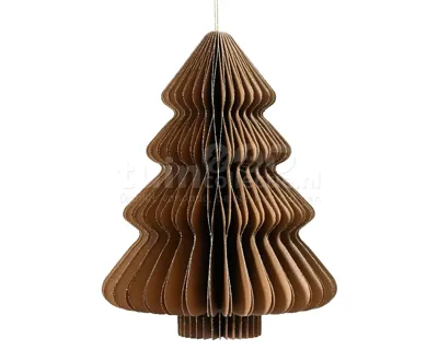 Kerstornament Papieren Kerstboom 40cm Bruin