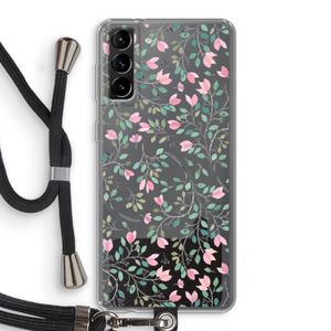 Sierlijke bloemen: Samsung Galaxy S21 Plus Transparant Hoesje met koord