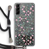 Sierlijke bloemen: Samsung Galaxy S21 Plus Transparant Hoesje met koord