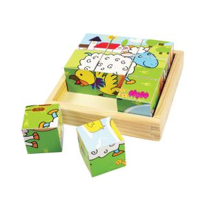 Bigjigs Toys Animal Cube Blokpuzzel 9 stuk(s) Dieren