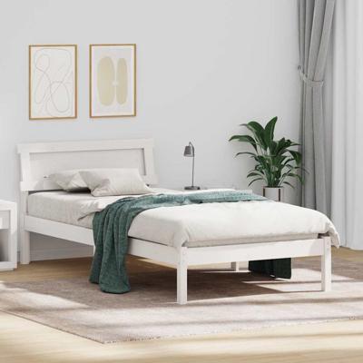 Bedframe Wit 90 x 190 cm Massief grenenhout